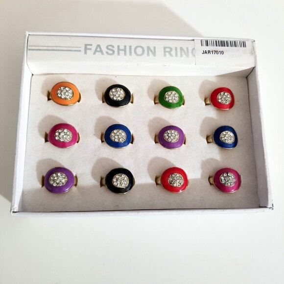 ❤️Your choice of Enamel  Crystal Rings Size 8.75 ❤️ - Picture 10 of 14